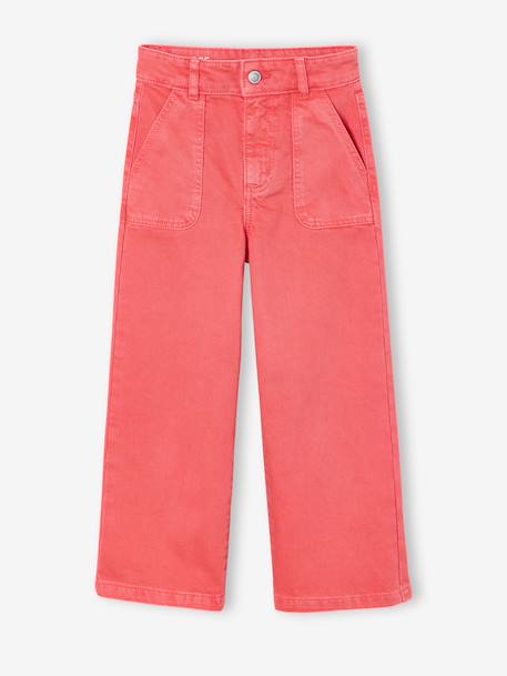 Pantalon fille large MorphologiK fin corail+kaki+vieux rose - vertbaudet enfant 