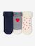 Pack of 3 pairs of 'hearts' socks for baby girls ecru - vertbaudet enfant 