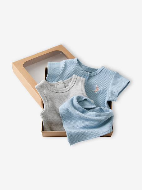 Coffret ensemble naissance garçon bleu - vertbaudet enfant 