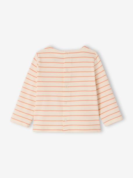 Striped T-Shirt for Girls ecru - vertbaudet enfant 