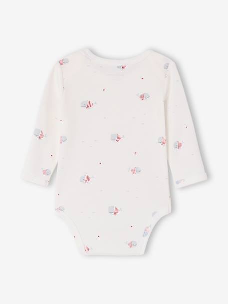Pack of 5 long-sleeved whale bodysuits blue - vertbaudet enfant 