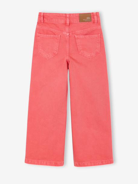 Wide Leg MorphologiK Trousers for Girls coral+khaki+old rose - vertbaudet enfant 