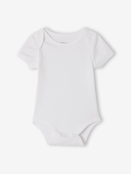 Pack of 5 short-sleeved bodysuit rabbit cloud ecru - vertbaudet enfant 