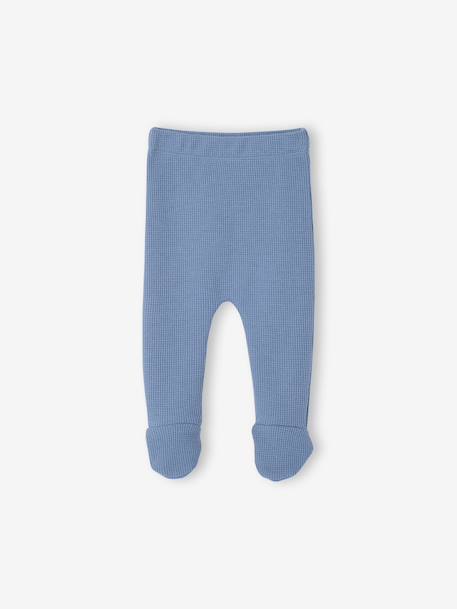 Ensemble naissance 3 pièces tee-shirt personnalisable legging bonnet bleu+écru - vertbaudet enfant 