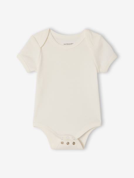 Pack of 3 short-sleeved, convertible bodysuits for boys marl grey - vertbaudet enfant 