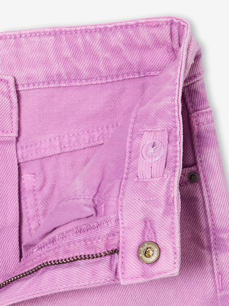 Girl's wide-leg trousers with frills ecru+lilac - vertbaudet enfant 