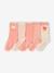 Lot 5 paires de chaussettes coeur fille abricot+bleu chambray - vertbaudet enfant 