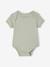 Pack of 3 short-sleeved pointelle bodysuits sage green - vertbaudet enfant 