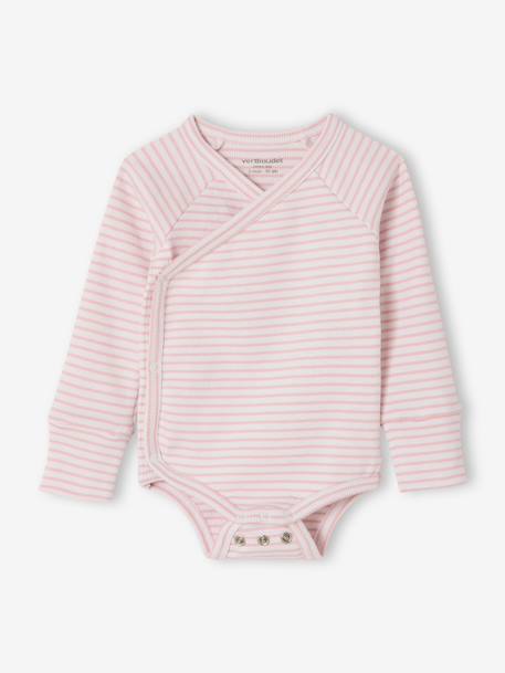 Set of baby bodysuit, leggings and striped beanie marl pink - vertbaudet enfant 