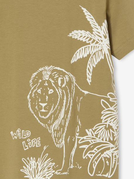 Printed boy's t-shirt aqua green+marl white+medium blue+mint green+ochre+olive+terracotta - vertbaudet enfant 