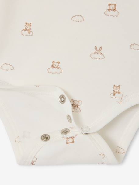 Pack of 5 short-sleeved bodysuit rabbit cloud ecru - vertbaudet enfant 