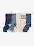 Pack of 5 Pairs of 'Cool Kids' Socks for Boys azure+indigo+sage green - vertbaudet enfant 