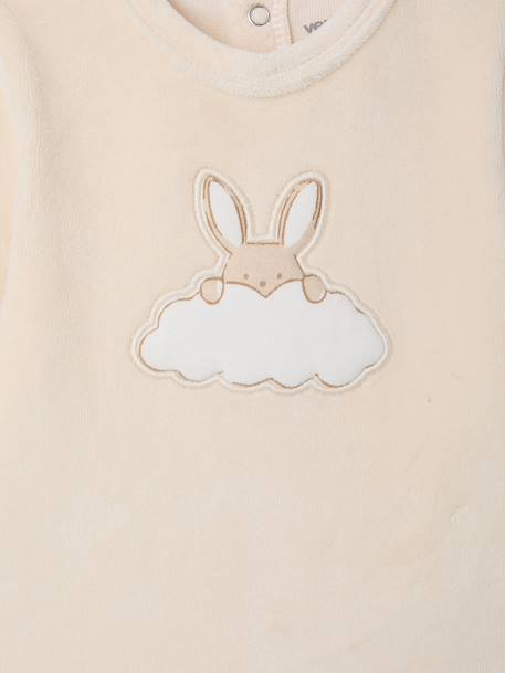 Velvet sleepsuit for newborns ecru - vertbaudet enfant 
