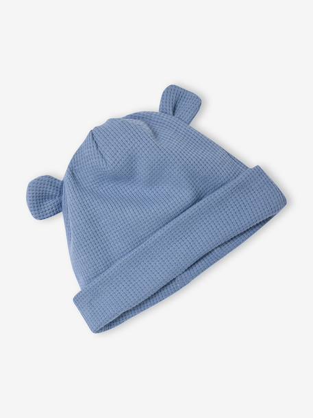 Ensemble naissance 3 pièces tee-shirt personnalisable legging bonnet bleu+écru - vertbaudet enfant 