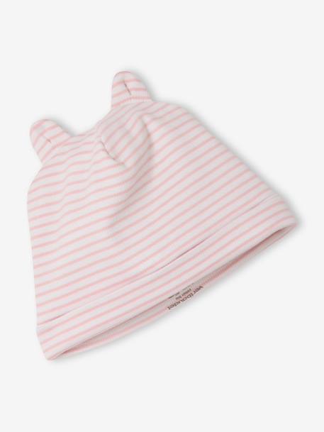 Ensemble bébé body, legging et bonnet rayé rose chiné - vertbaudet enfant 