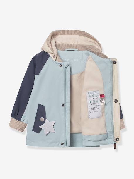 Lined hooded jacket for babies MATWALLY MINI A TURE light blue - vertbaudet enfant 