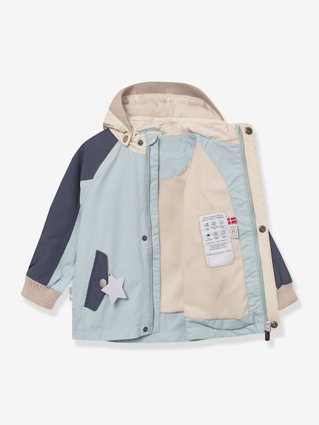 Lined hooded jacket for babies MATWALLY MINI A TURE light blue - vertbaudet enfant 