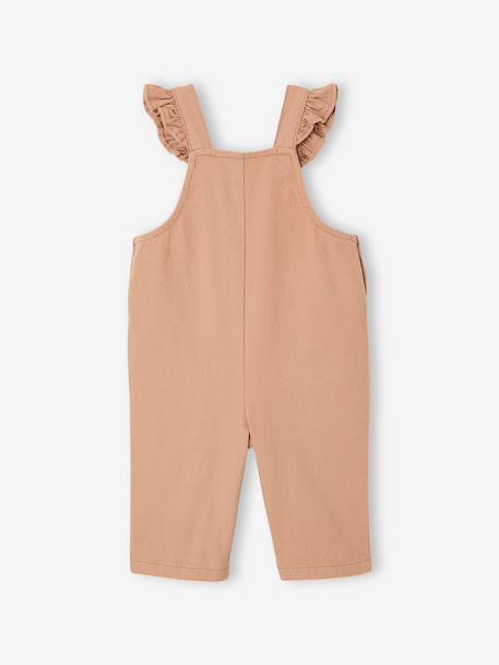 Twill Dungarees for Baby Girls pecan nut - vertbaudet enfant 