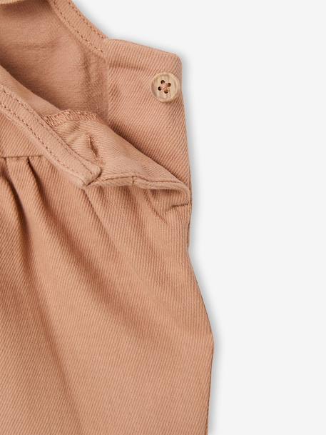 Twill Dungarees for Baby Girls pecan nut - vertbaudet enfant 
