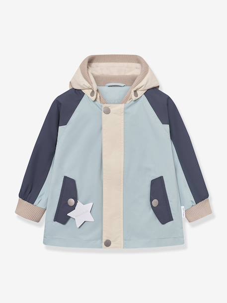 Lined hooded jacket for babies MATWALLY MINI A TURE light blue - vertbaudet enfant 
