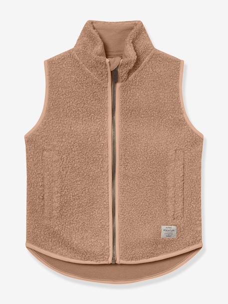Teddy fleece cardigan for children MATBATTAL MINI A TURE cinnamon+ecru - vertbaudet enfant 