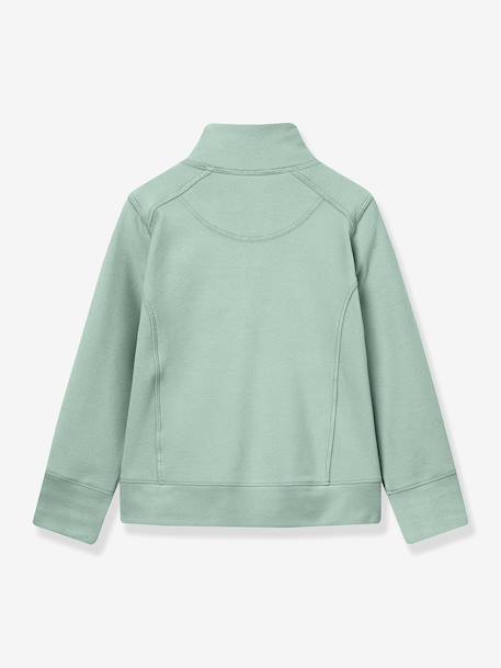 Children's fleece jacket with zip fastening MATBERKAN MINI A TURE mint green+old rose - vertbaudet enfant 