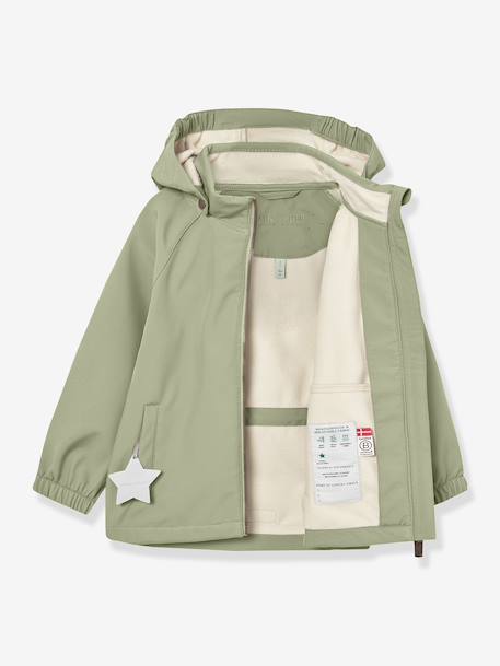 MATADEN MINI A TURE baby windproof and water-repellent hooded softshell jacket green+mint green - vertbaudet enfant 