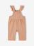 Twill Dungarees for Baby Girls pecan nut - vertbaudet enfant 