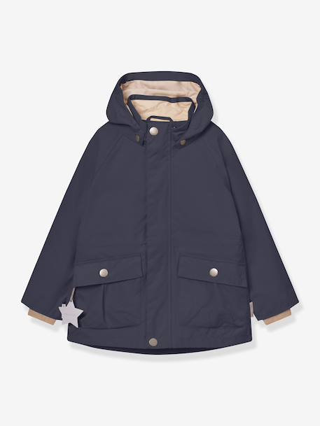 MATALLURE Mid-Season Parka for Girls, MINI A TURE deep blue+navy blue+tomato red - vertbaudet enfant 