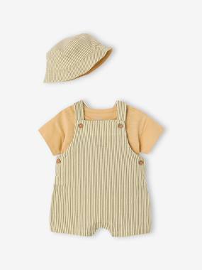 -Ensemble bébé garçon salopette et bob