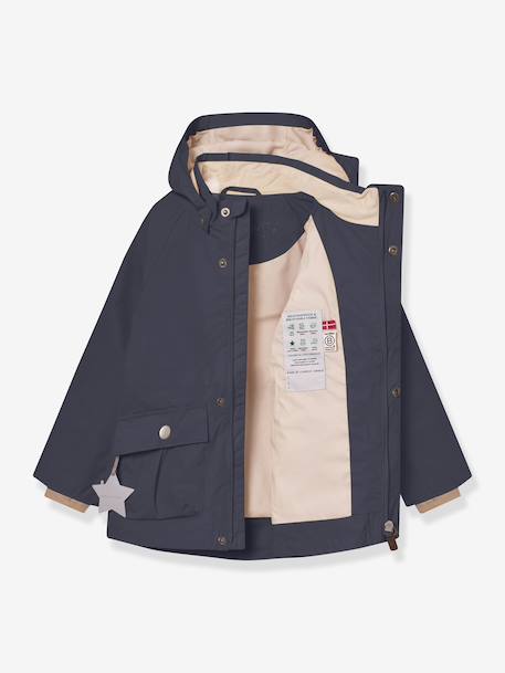 MATALLURE Mid-Season Parka for Girls, MINI A TURE deep blue+navy blue+tomato red - vertbaudet enfant 