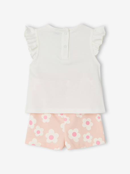 Winnie the Pooh floral set for baby girls pale pink - vertbaudet enfant 