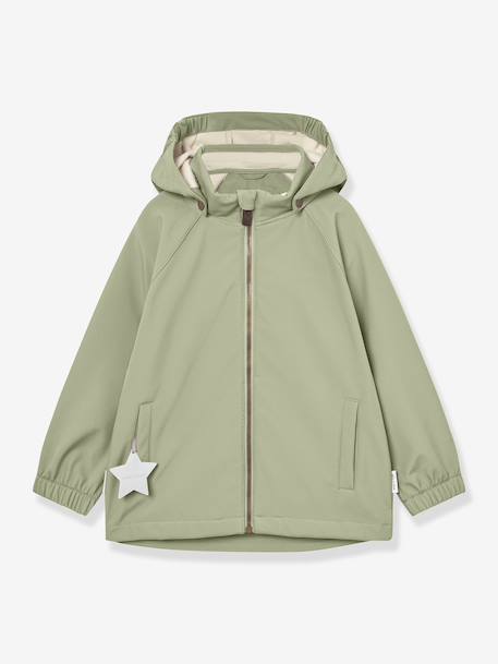 MATADEN MINI A TURE baby windproof and water-repellent hooded softshell jacket green+mint green - vertbaudet enfant 