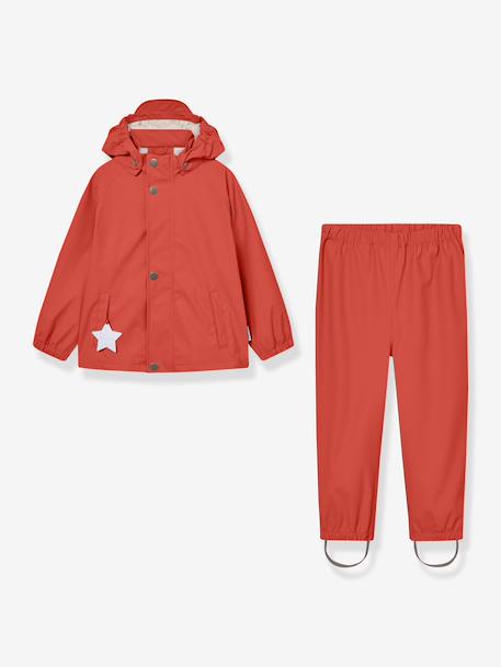 Rain set with jacket and trousers for children MATREINAR MINI A TURE mauve+tomato red - vertbaudet enfant 