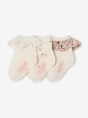 Baby-Pack of 3 pairs of baby girls' socks 