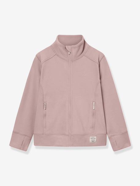 Children's fleece jacket with zip fastening MATBERKAN MINI A TURE mint green+old rose - vertbaudet enfant 