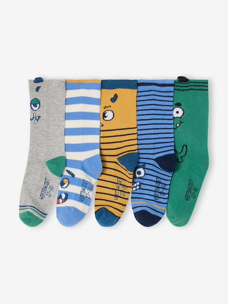 Pack of 5 Pairs of Socks for Boys blue - vertbaudet enfant 