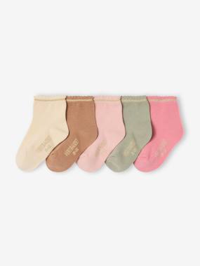 Baby-Pack of 5 Pairs of Socks with Scintillating Details for Baby Girls, BASICS