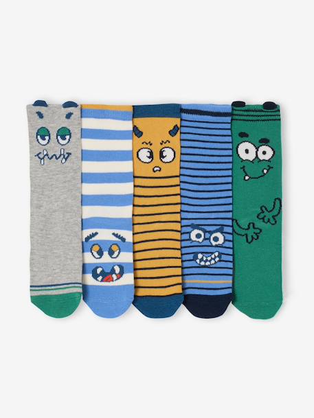 Pack of 5 Pairs of Socks for Boys blue - vertbaudet enfant 