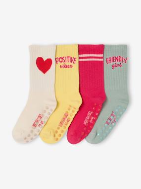 Girls-Underwear-Socks-Pack of 4 non-slip socks for girls 
