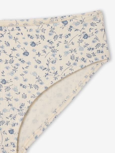 Pack of 5 girls' ribbed briefs ecru - vertbaudet enfant 