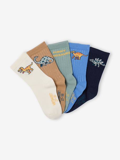 Pack of 5 Pairs of Socks Boys ecru - vertbaudet enfant 