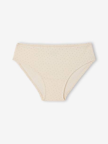 Pack of 5 girls' ribbed briefs ecru - vertbaudet enfant 