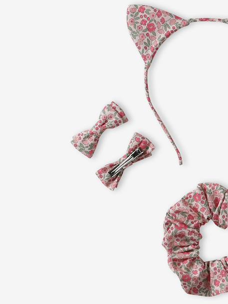 Set of Accessories In Floral Print Cotton for Girls pale pink - vertbaudet enfant 