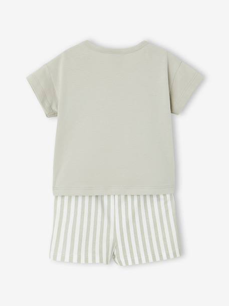 HELLO KITTY T-Shirt & Shorts Set striped green - vertbaudet enfant 