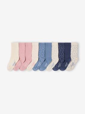 Girls-Underwear-Socks-Pack of 10 girls' spotty socks 