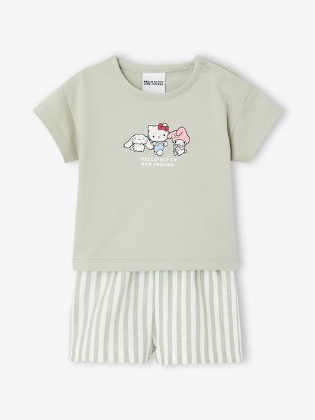 HELLO KITTY T-Shirt & Shorts Set striped green - vertbaudet enfant 