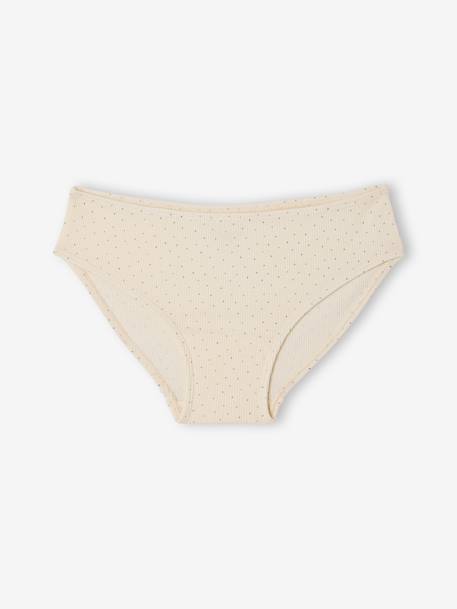 Pack of 5 girls' ribbed briefs ecru - vertbaudet enfant 