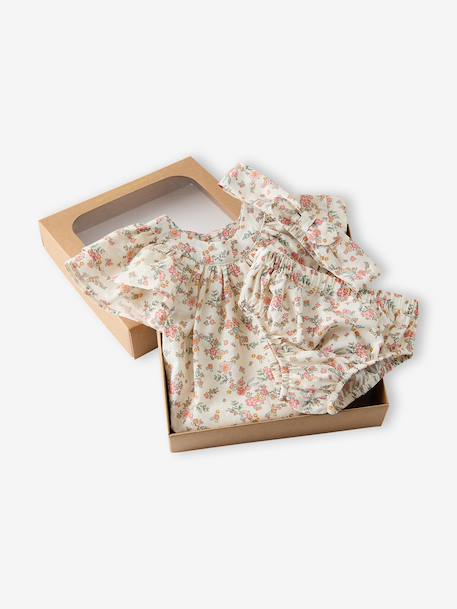 Baby dress set with culotte-style briefs and bandeau ecru - vertbaudet enfant 