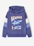 Hooded printed sweatshirt marl grey+marl white+slate blue - vertbaudet enfant 
